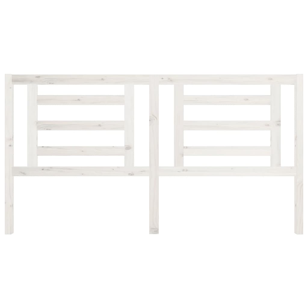 Bed Headboard White 186x4x100 cm Solid Pine Wood