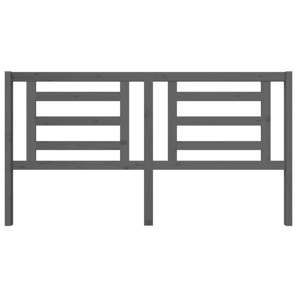 Bed Headboard Grey 186x4x100 cm Solid Pine Wood