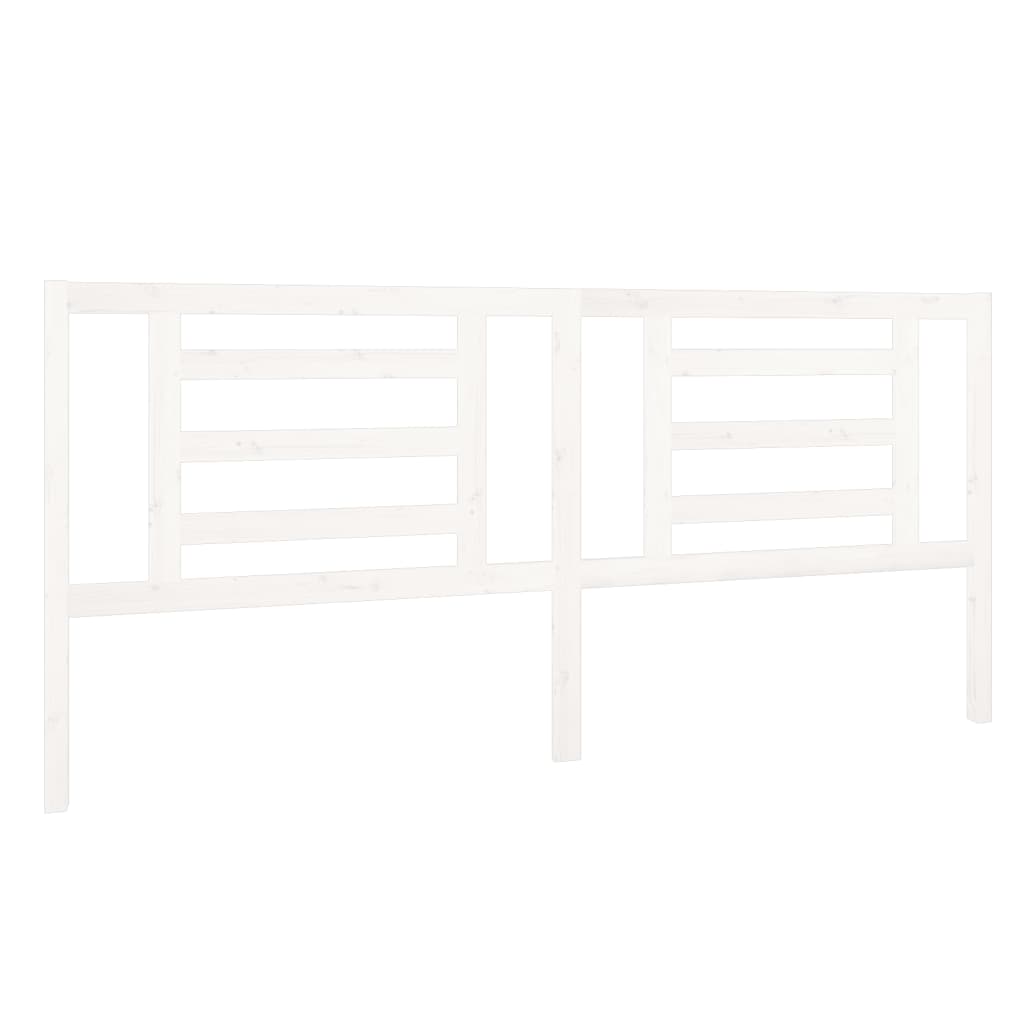 Bed Headboard White 206x4x100 cm Solid Pine Wood