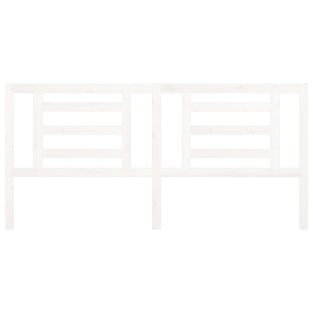 Bed Headboard White 206x4x100 cm Solid Pine Wood