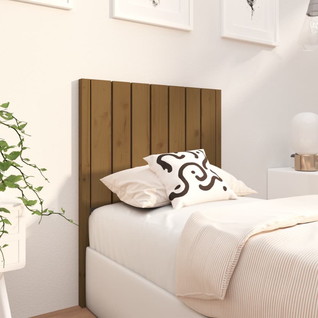 Bed Headboard Honey Brown 80.5x4x100 cm Solid Wood Pine