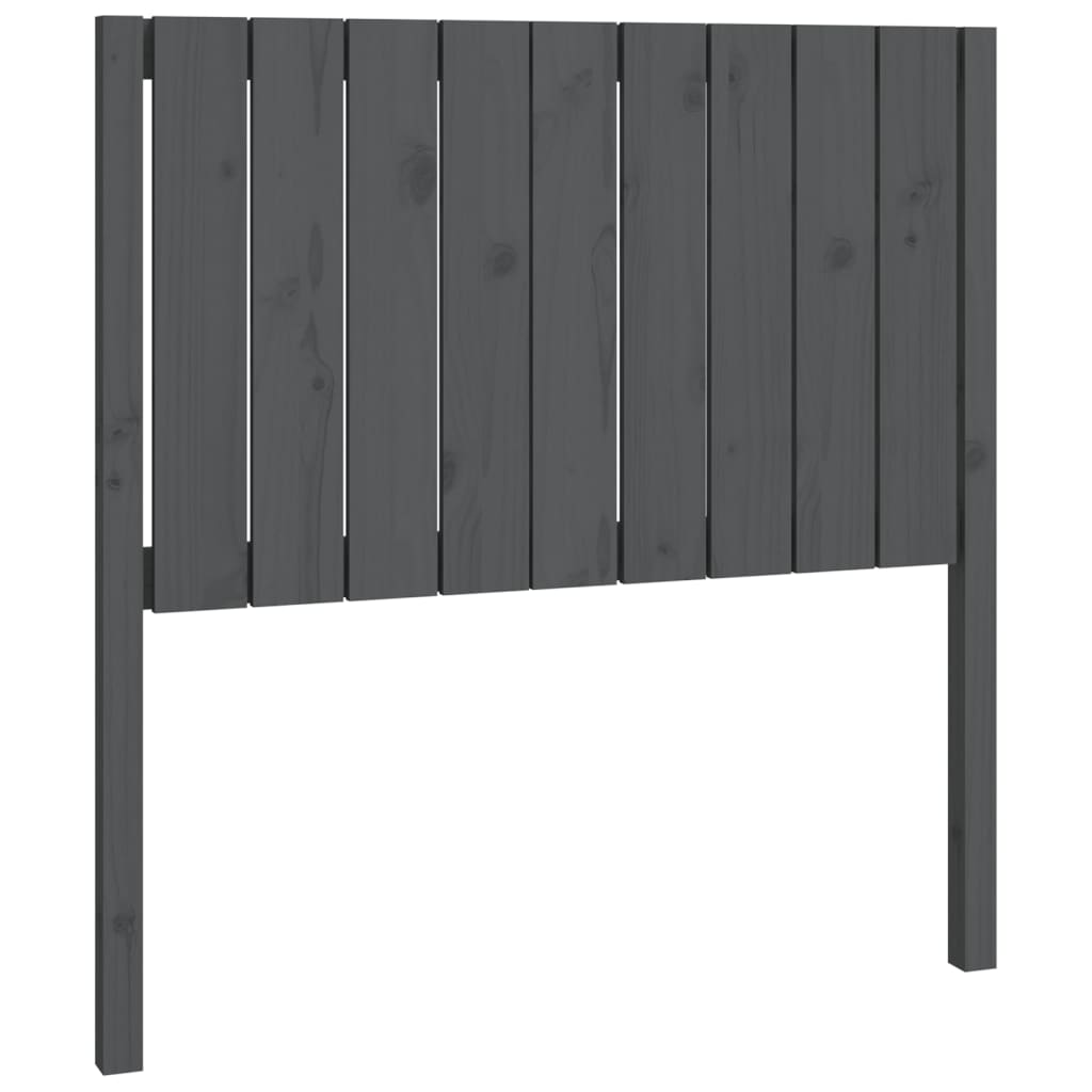 Bed Headboard Grey 95.5x4x100 cm Solid Wood Pine