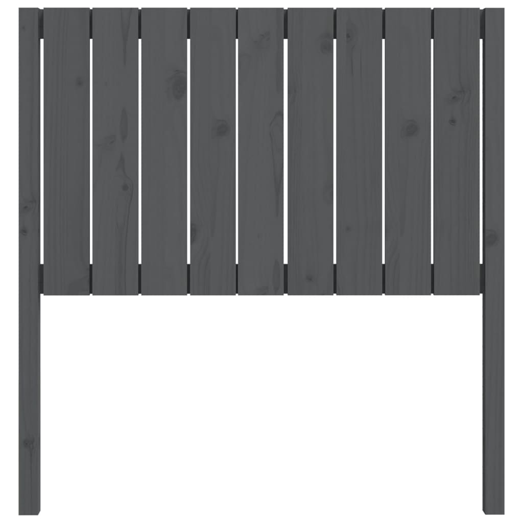 Bed Headboard Grey 95.5x4x100 cm Solid Wood Pine