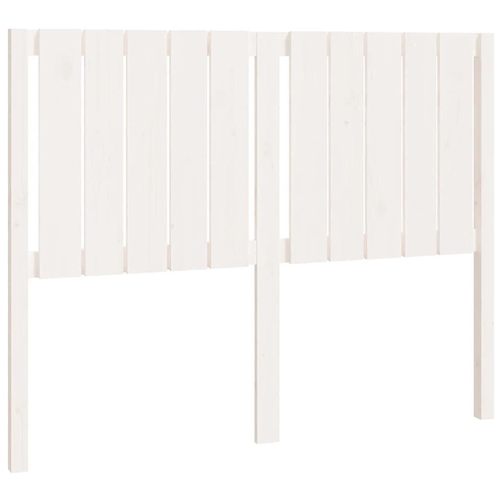 Bed Headboard White 125.5x4x100 cm Solid Wood Pine