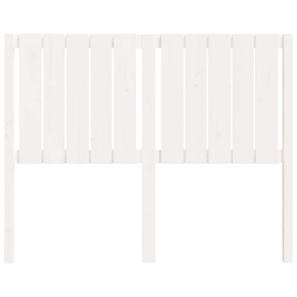 Bed Headboard White 125.5x4x100 cm Solid Wood Pine
