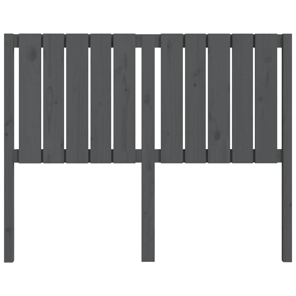 Bed Headboard Grey 125.5x4x100 cm Solid Wood Pine