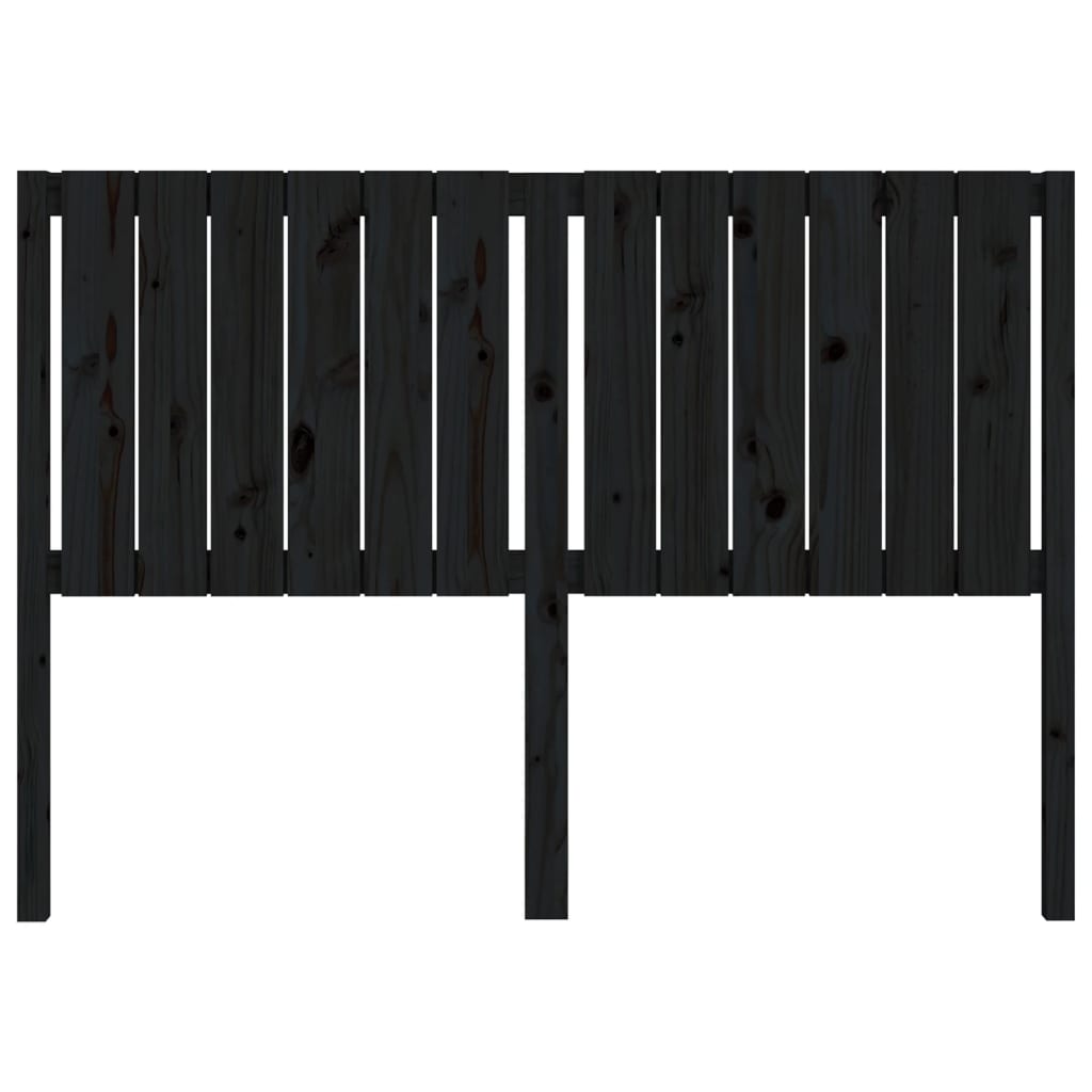 Bed Headboard Black 145.5x4x100 cm Solid Wood Pine
