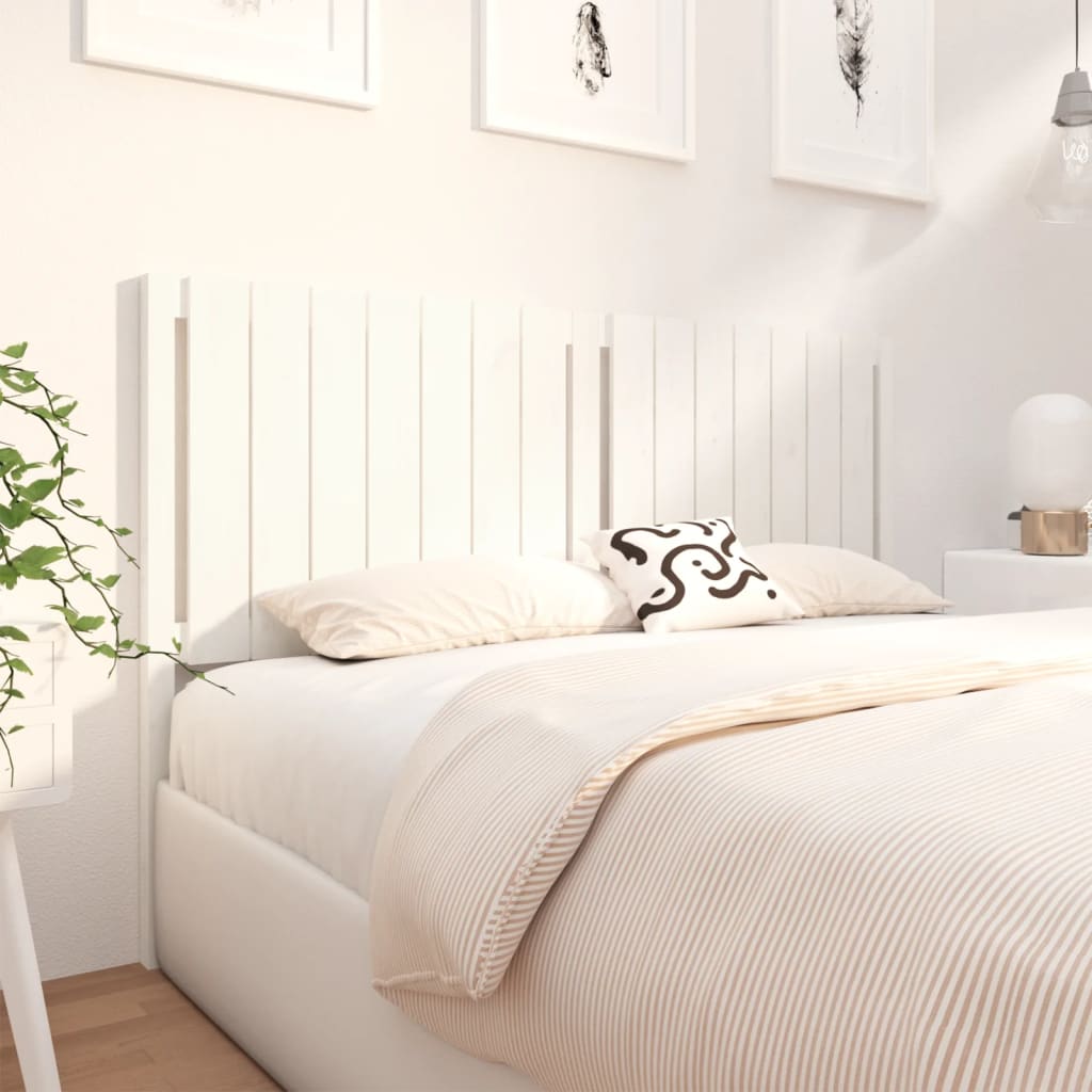 Bed Headboard White 165.5x4x100 cm Solid Wood Pine