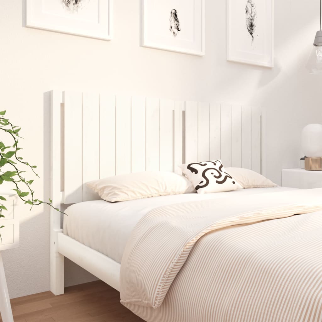 Bed Headboard White 165.5x4x100 cm Solid Wood Pine