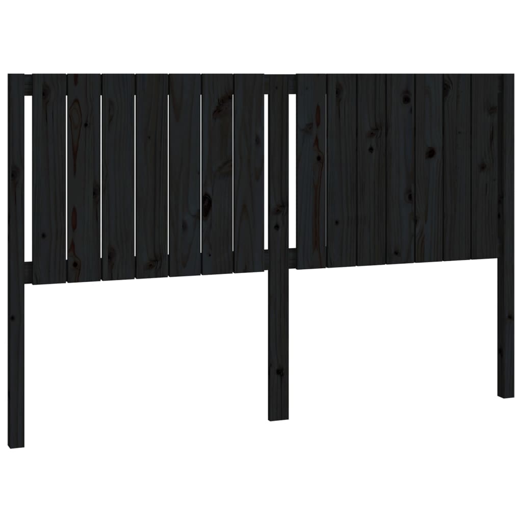 Bed Headboard Black 165.5x4x100 cm Solid Wood Pine