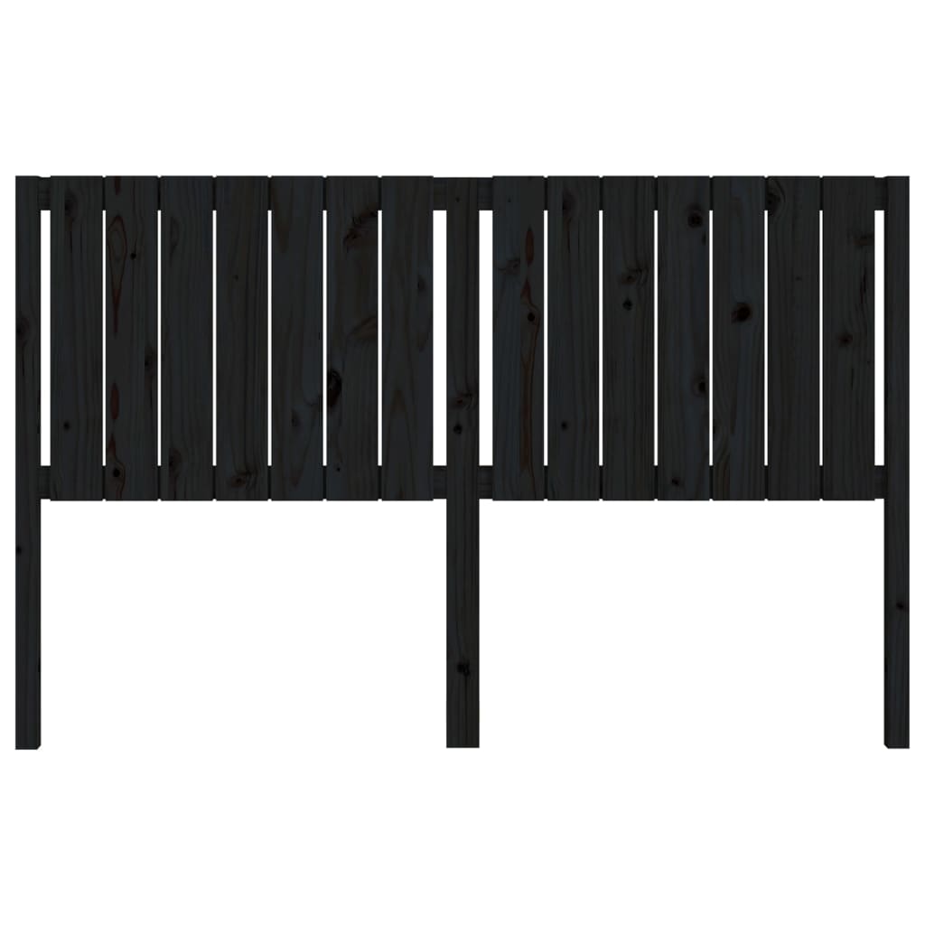 Bed Headboard Black 165.5x4x100 cm Solid Wood Pine
