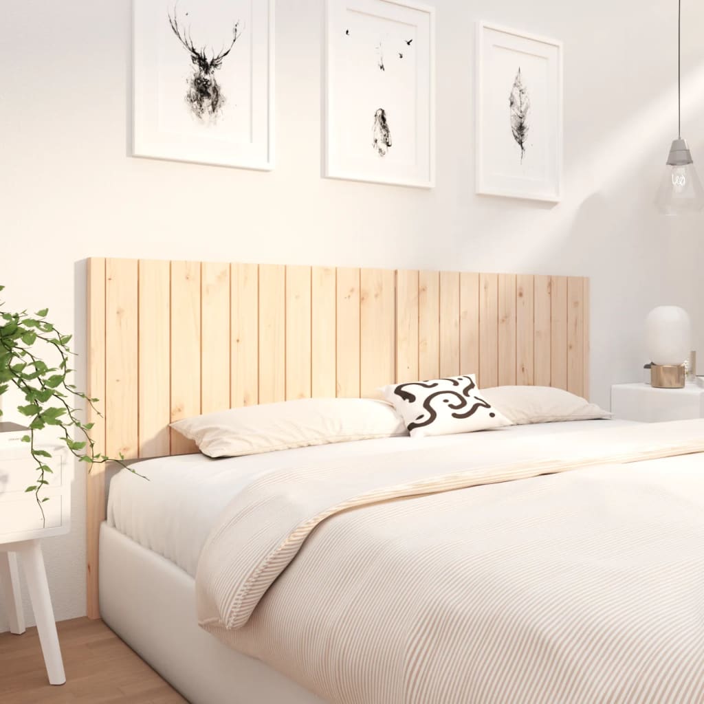 Bed Headboard 205.5x4x100 cm Solid Wood Pine
