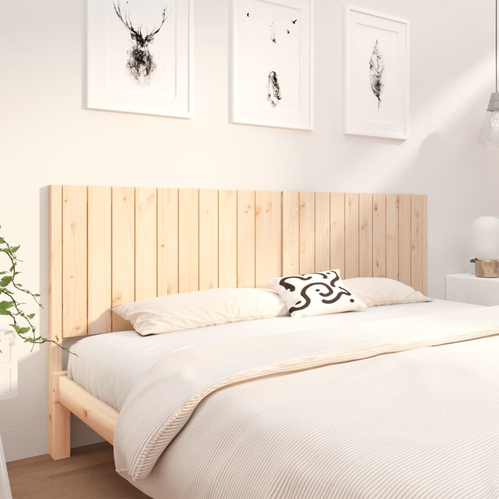 Bed Headboard 205.5x4x100 cm Solid Wood Pine