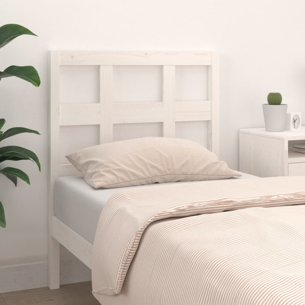 Bed Headboard White 80.5x4x100 cm Solid Wood Pine