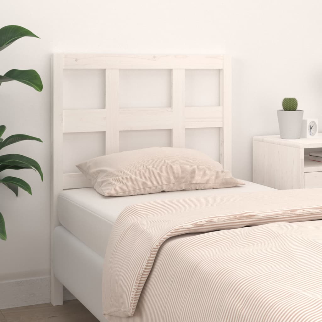 Bed Headboard White 80.5x4x100 cm Solid Wood Pine