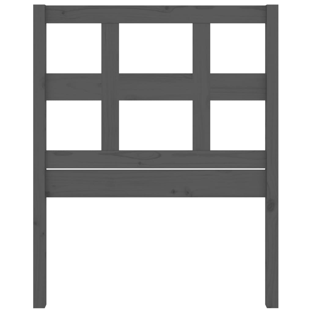 Bed Headboard Grey 95.5x4x100 cm Solid Wood Pine