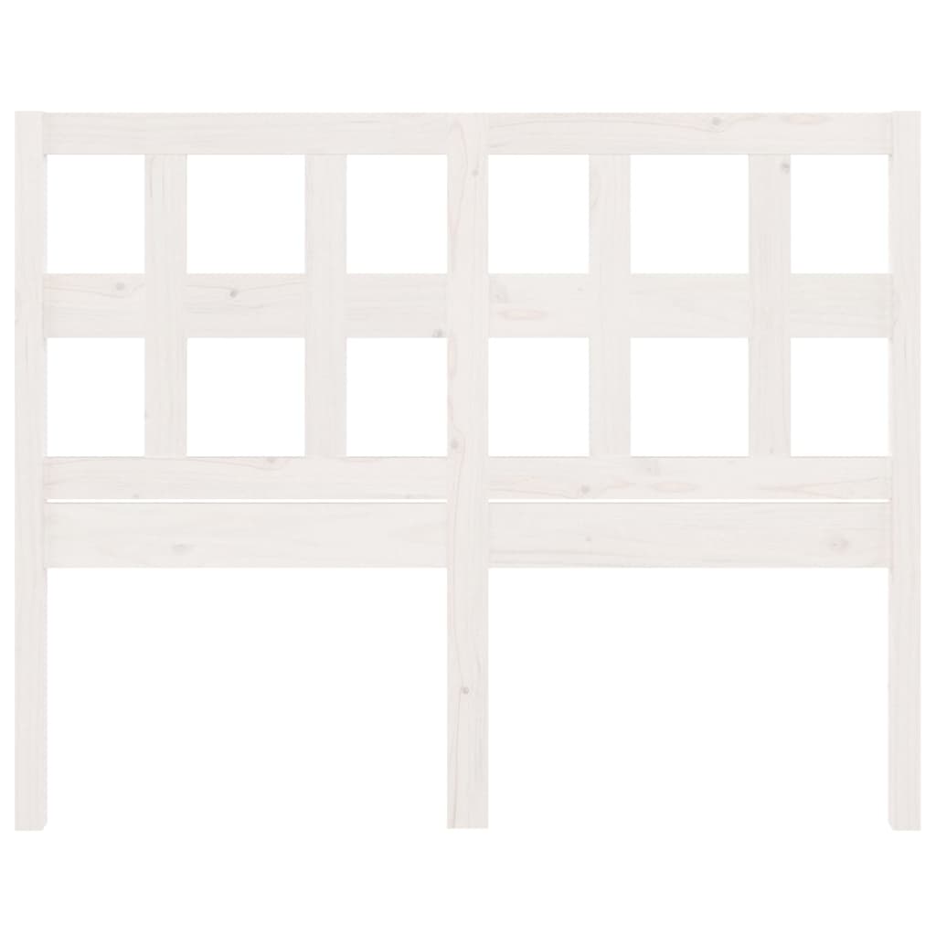 Bed Headboard White 125.5x4x100 cm Solid Wood Pine