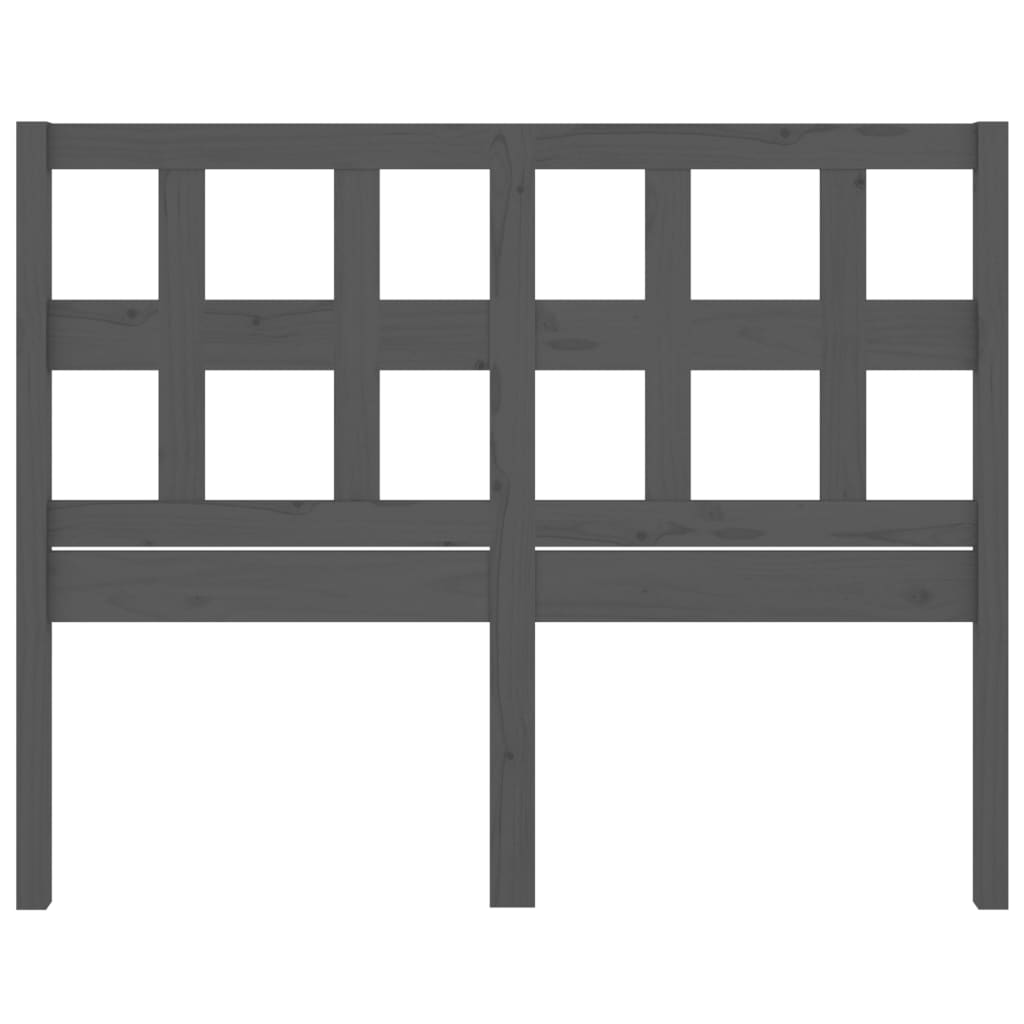 Bed Headboard Grey 165.5x4x100 cm Solid Wood Pine