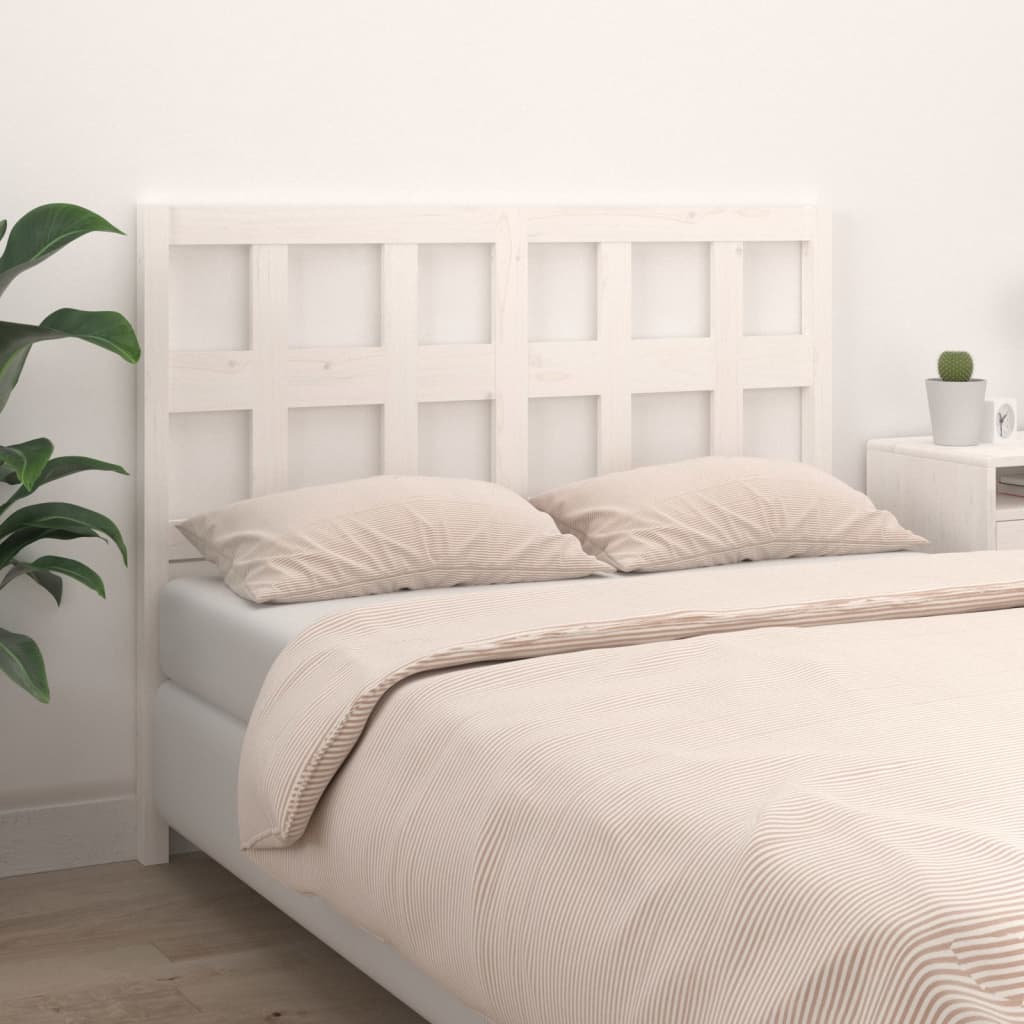 Bed Headboard White 205.5x4x100 cm Solid Wood Pine