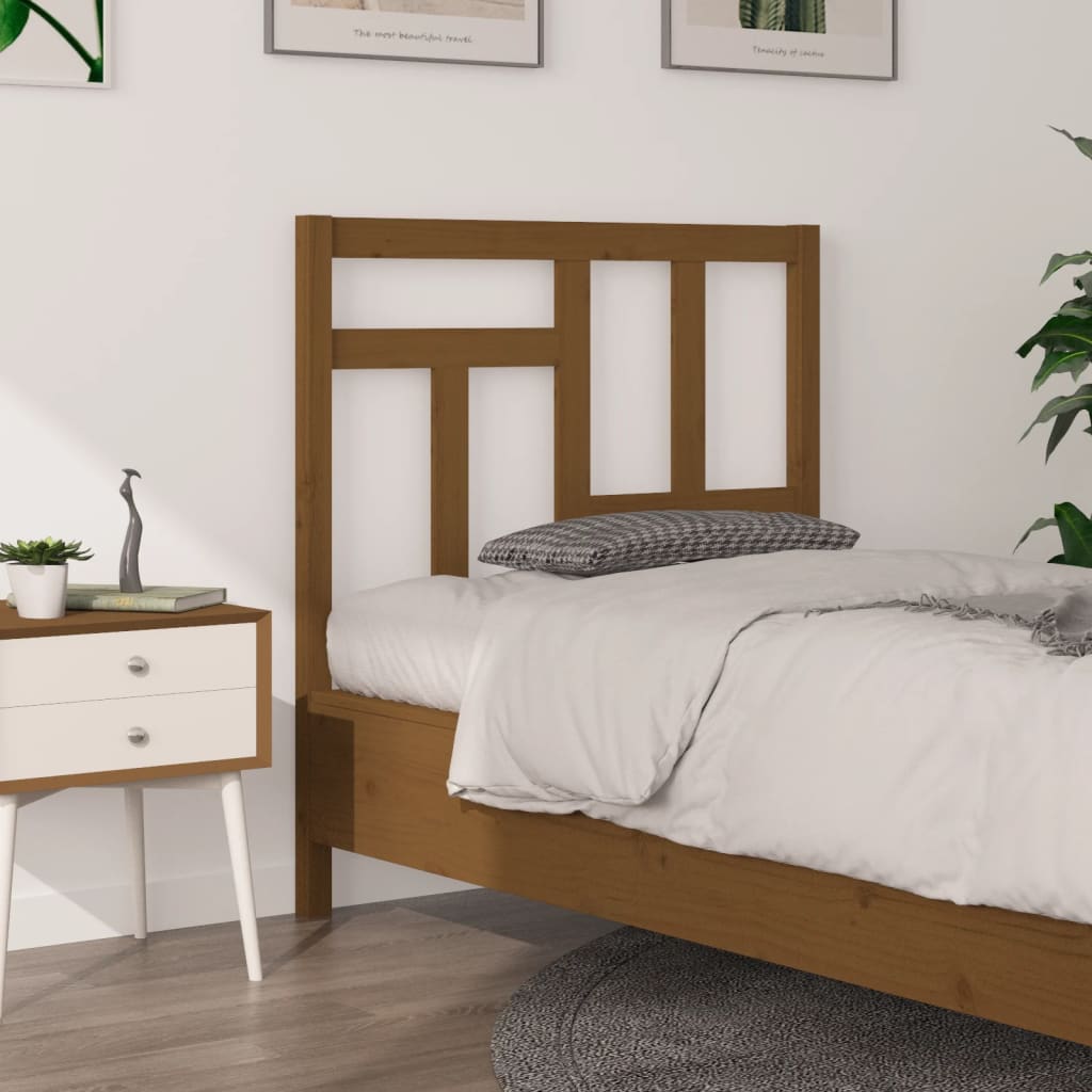 Bed Headboard Honey Brown 80.5x4x100 cm Solid Wood Pine
