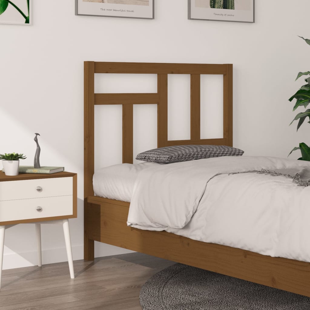 Bed Headboard Honey Brown 95.5x4x100 cm Solid Wood Pine