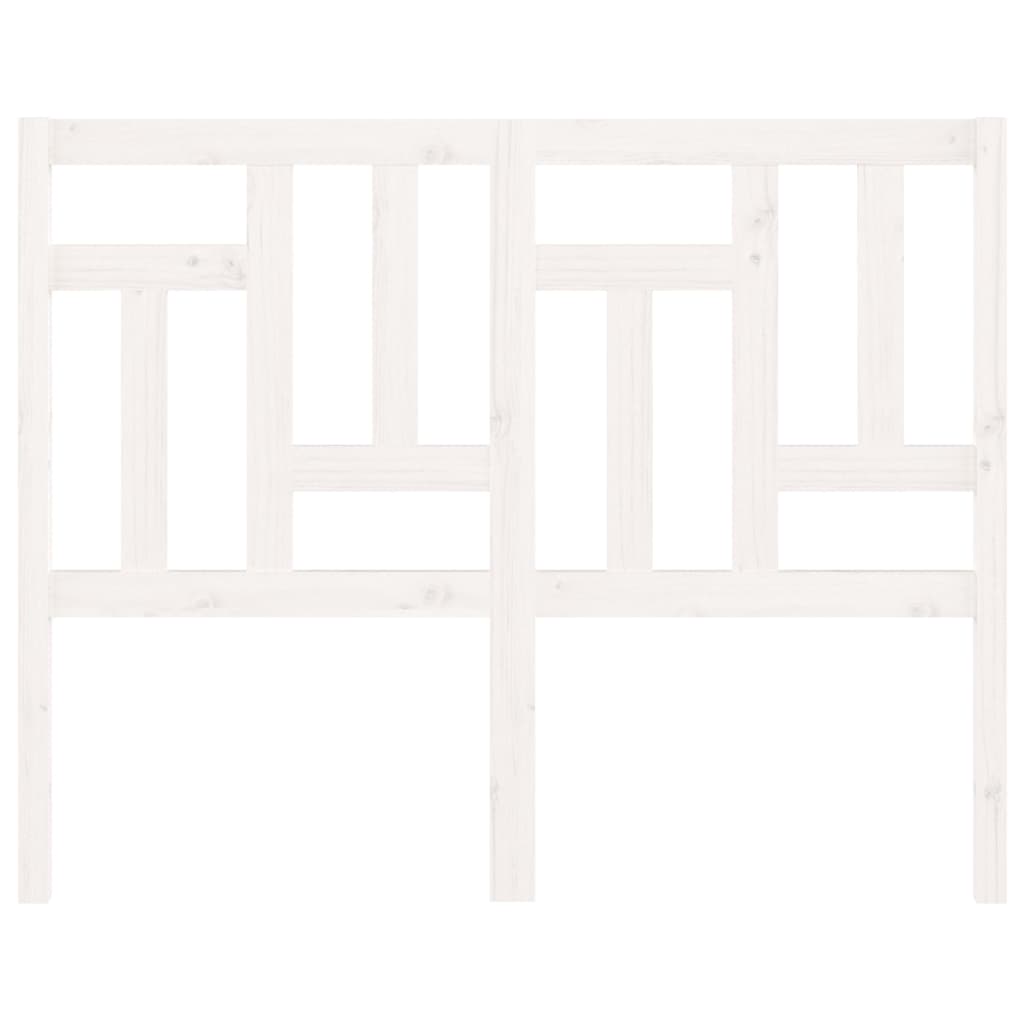 Bed Headboard White 125.5x4x100 cm Solid Wood Pine