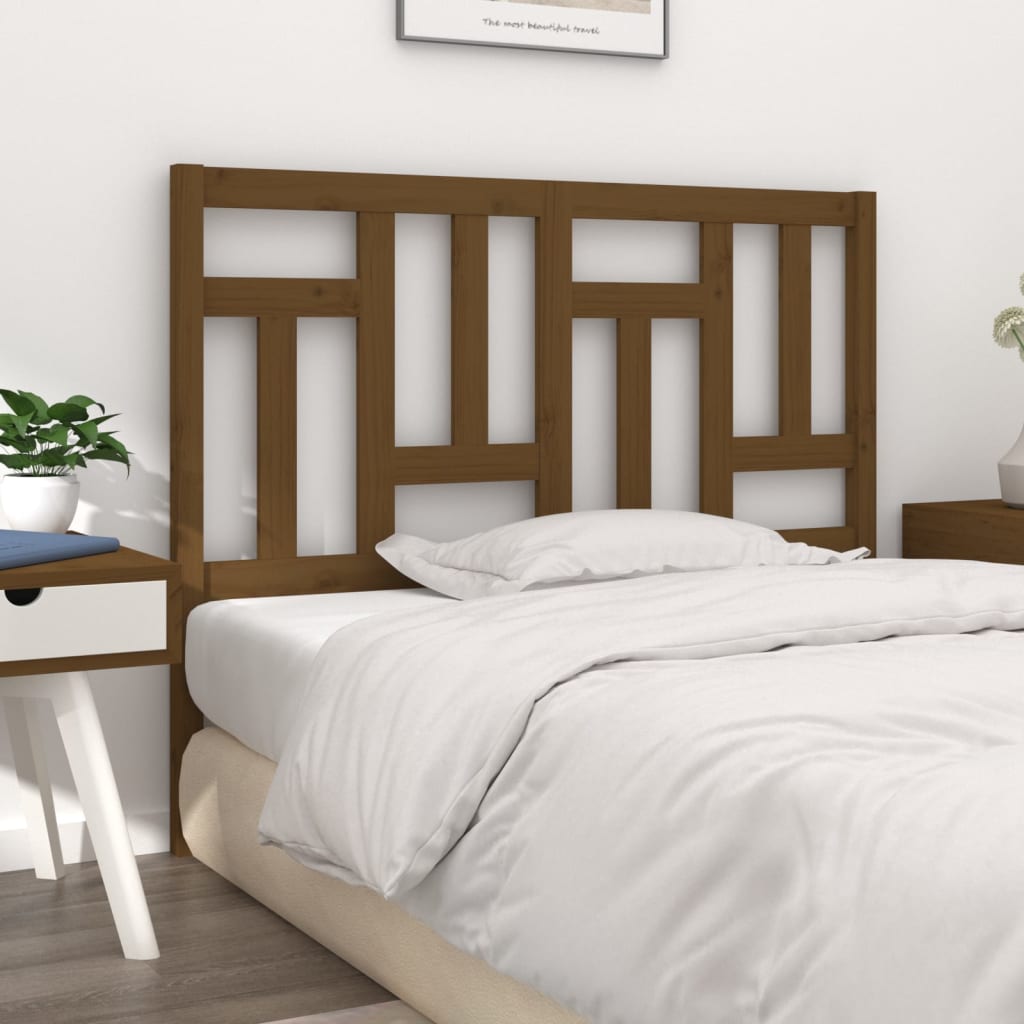 Bed Headboard Honey Brown 125.5x4x100 cm Solid Wood Pine