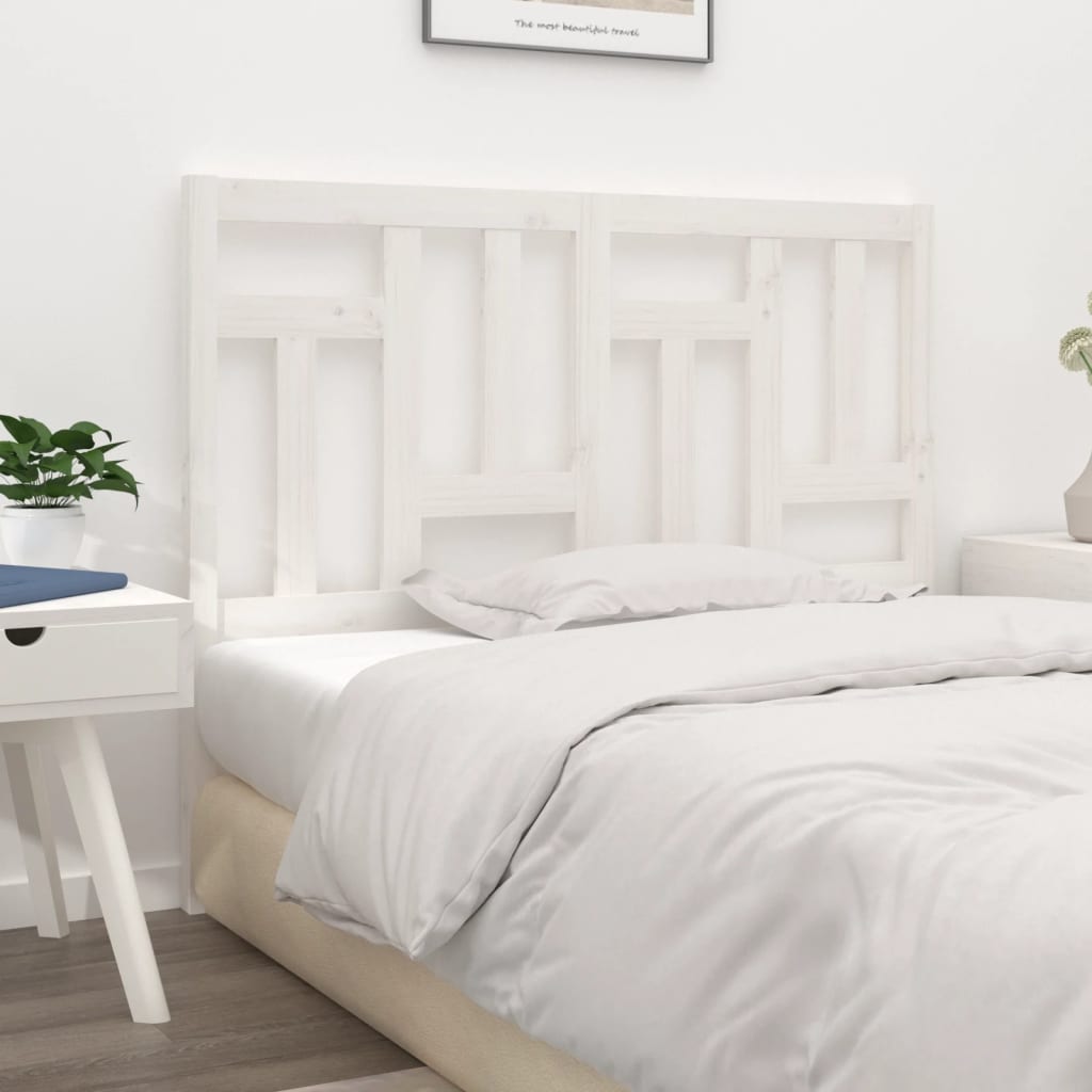 Bed Headboard White 155.5x4x100 cm Solid Wood Pine