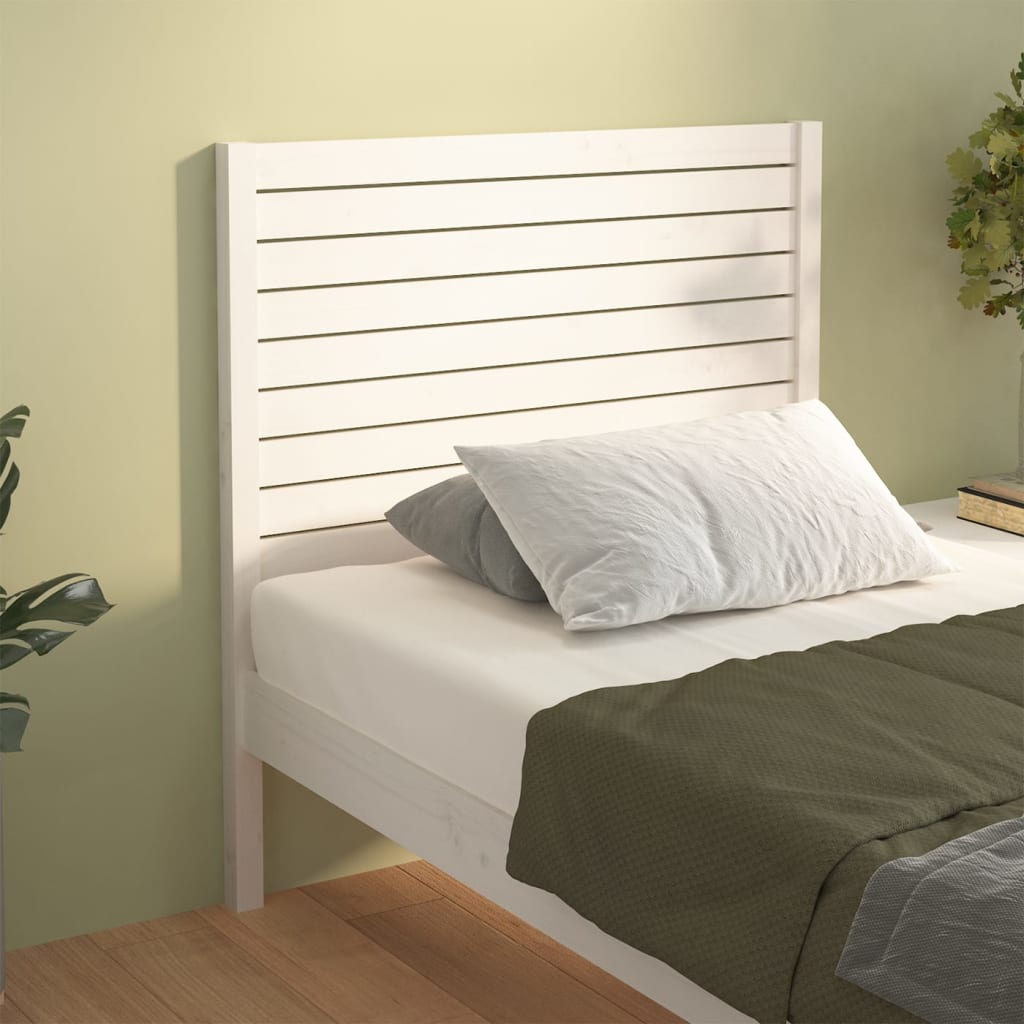 Bed Headboard White 81x4x100 cm Solid Wood Pine