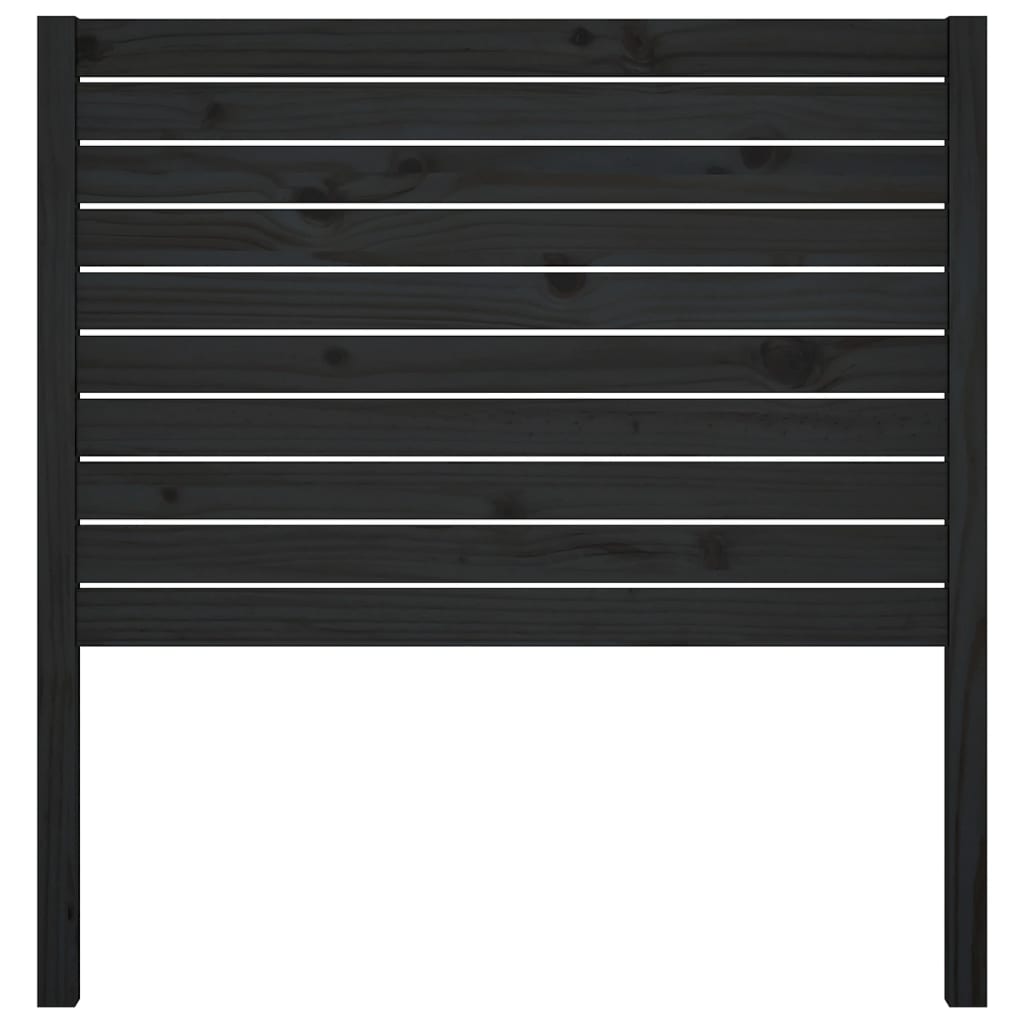 Bed Headboard Black 81x4x100 cm Solid Wood Pine
