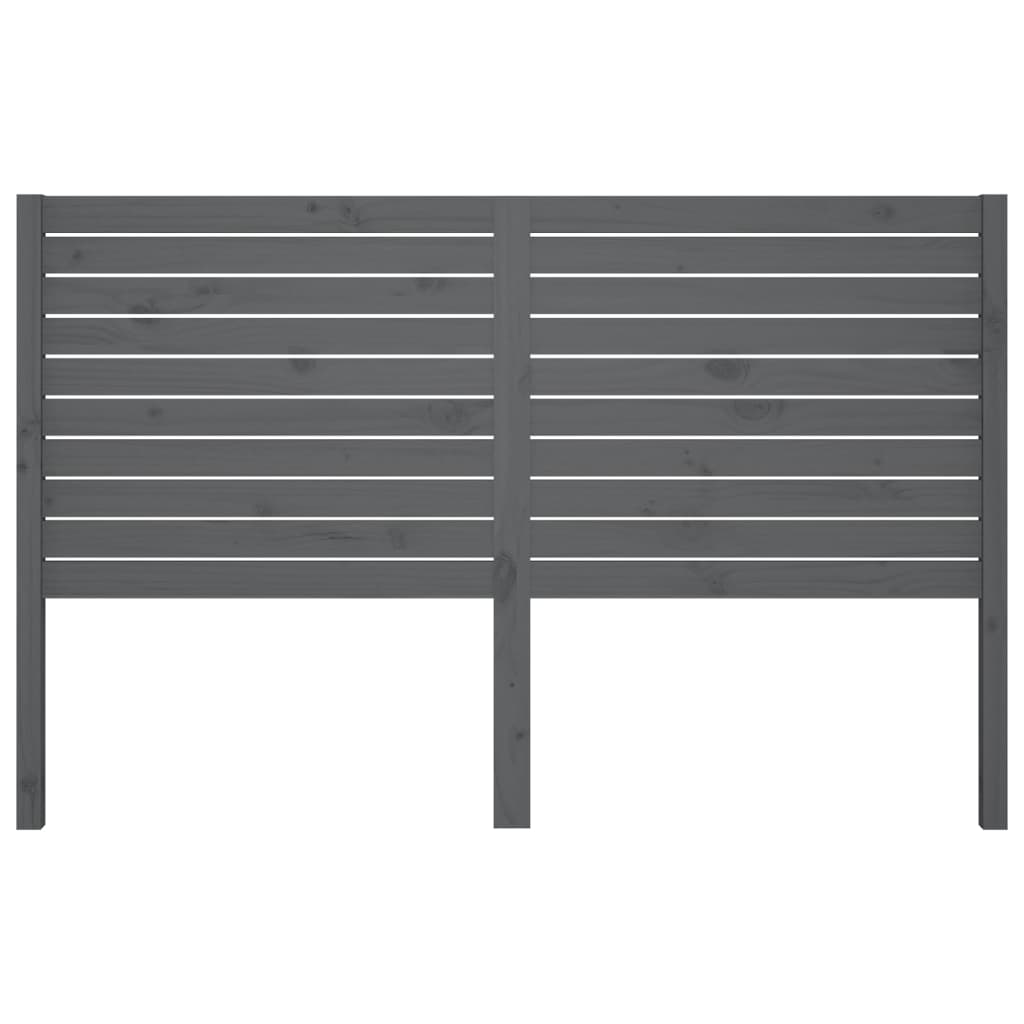 Bed Headboard Grey 126x4x100 cm Solid Wood Pine