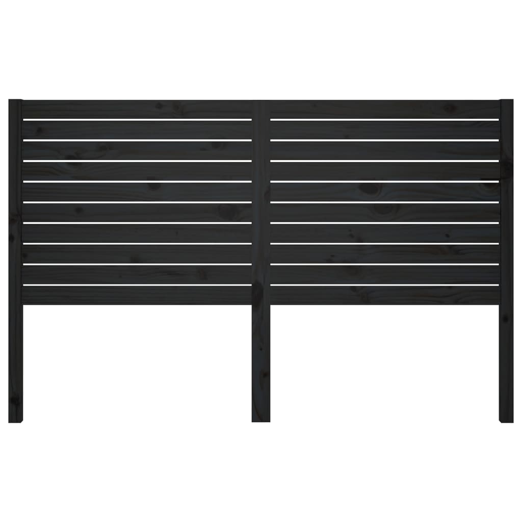 Bed Headboard Black 166x4x100 cm Solid Wood Pine