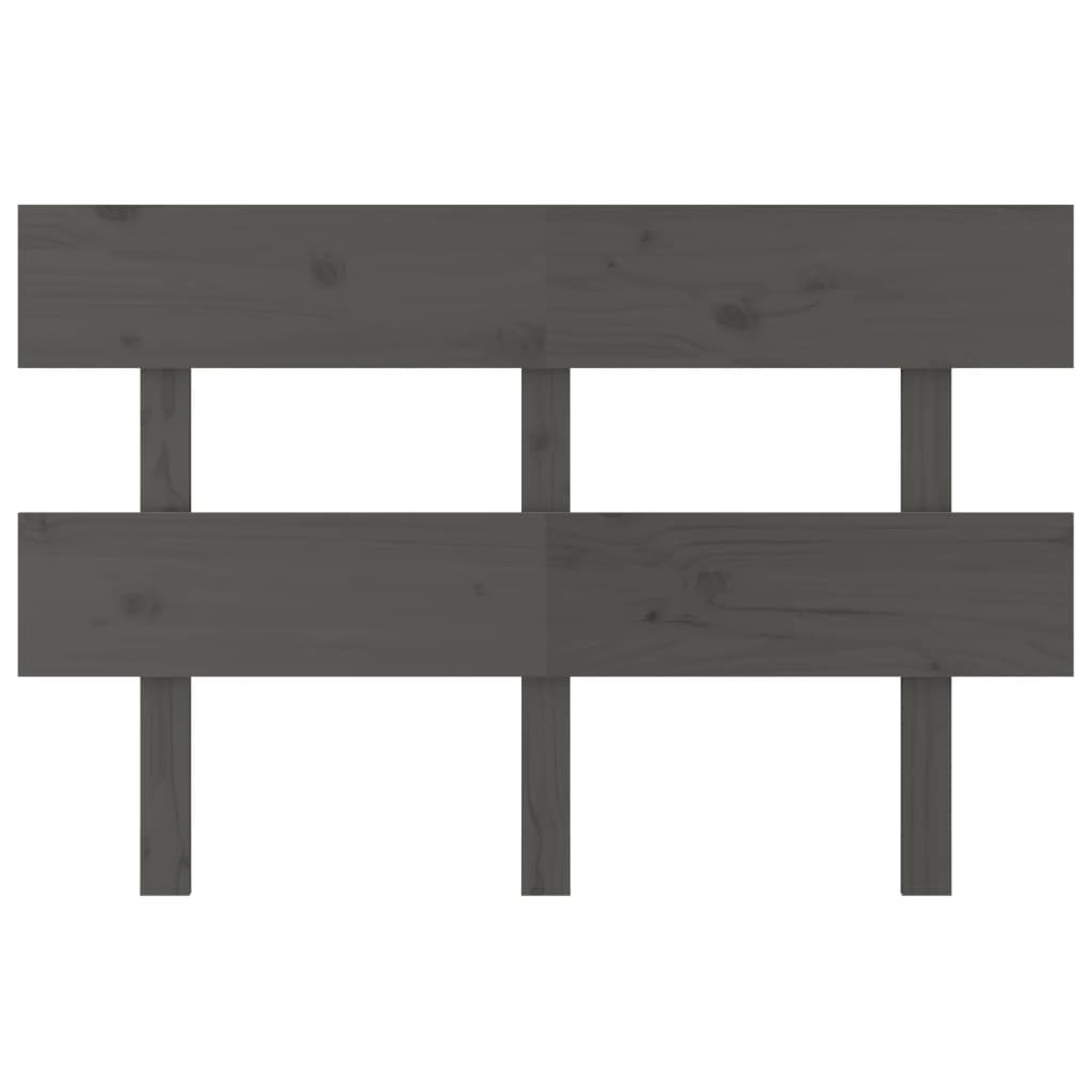 Bed Headboard Grey 124x3x81 cm Solid Wood Pine