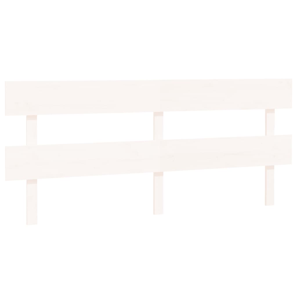 Bed Headboard White 184x3x81 cm Solid Wood Pine