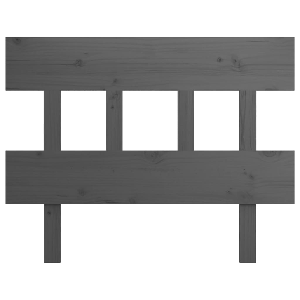 Bed Headboard Grey 93.5x3x81 cm Solid Wood Pine