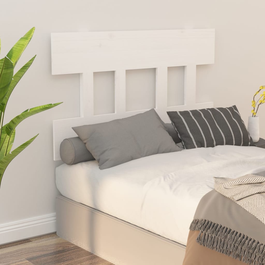 Bed Headboard White 103.5x3x81 cm Solid Wood Pine