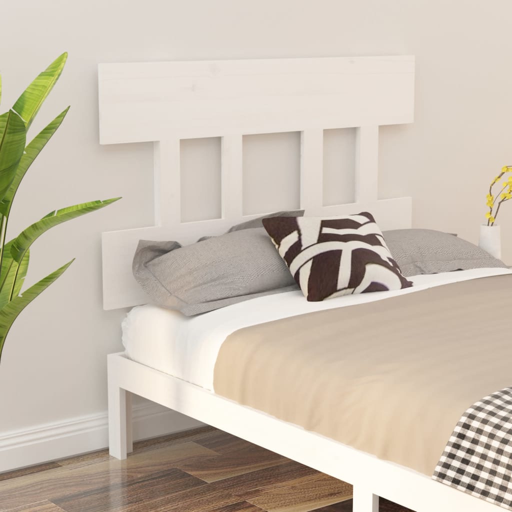 Bed Headboard White 103.5x3x81 cm Solid Wood Pine