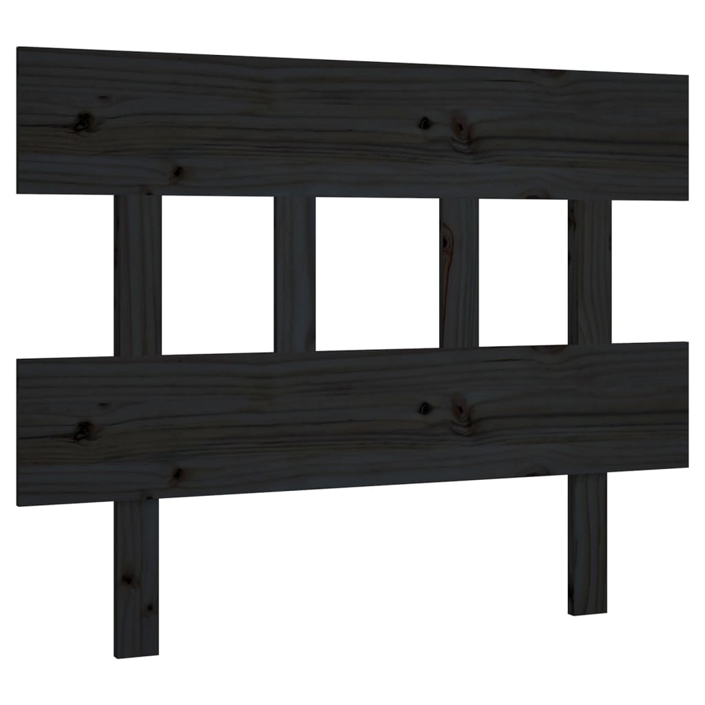 Bed Headboard Black 103.5x3x81 cm Solid Wood Pine