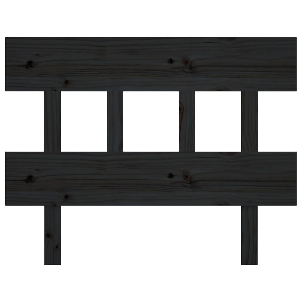 Bed Headboard Black 103.5x3x81 cm Solid Wood Pine