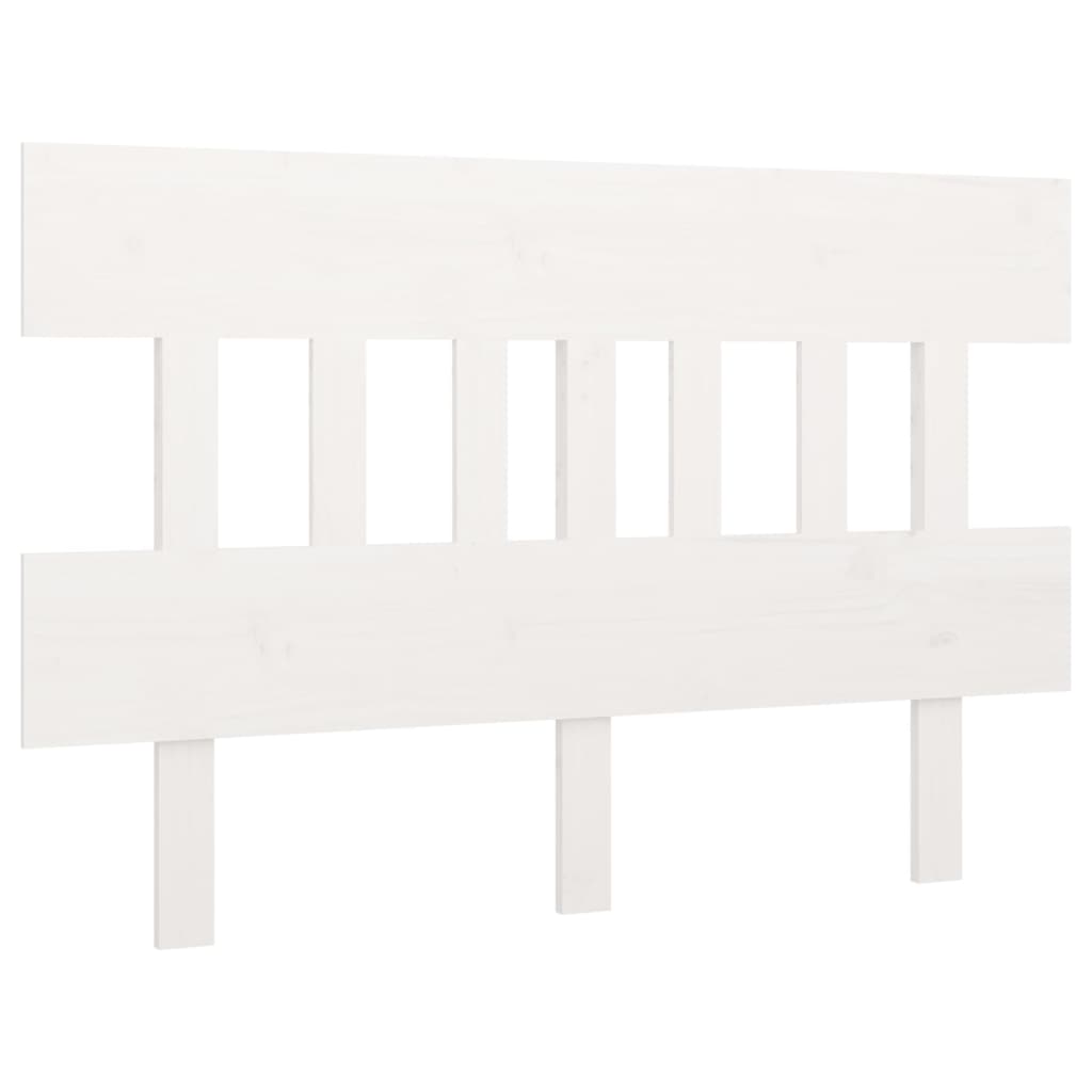 Bed Headboard White 123.5x3x81 cm Solid Wood Pine