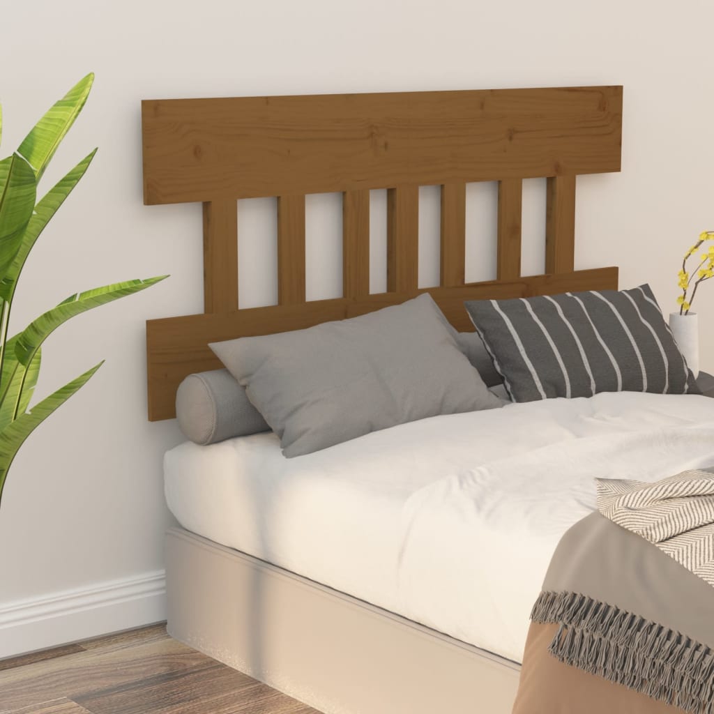 Bed Headboard Honey Brown 163.5x3x81 cm Solid Wood Pine