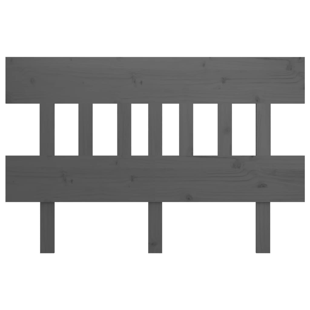Bed Headboard Grey 203.5x3x81 cm Solid Wood Pine