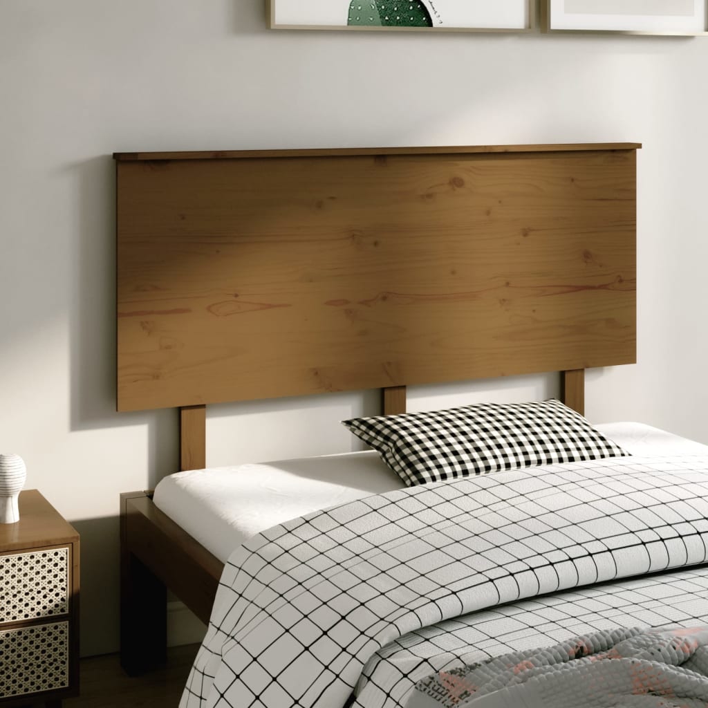 Bed Headboard Honey Brown 139x6x82.5 cm Solid Wood Pine
