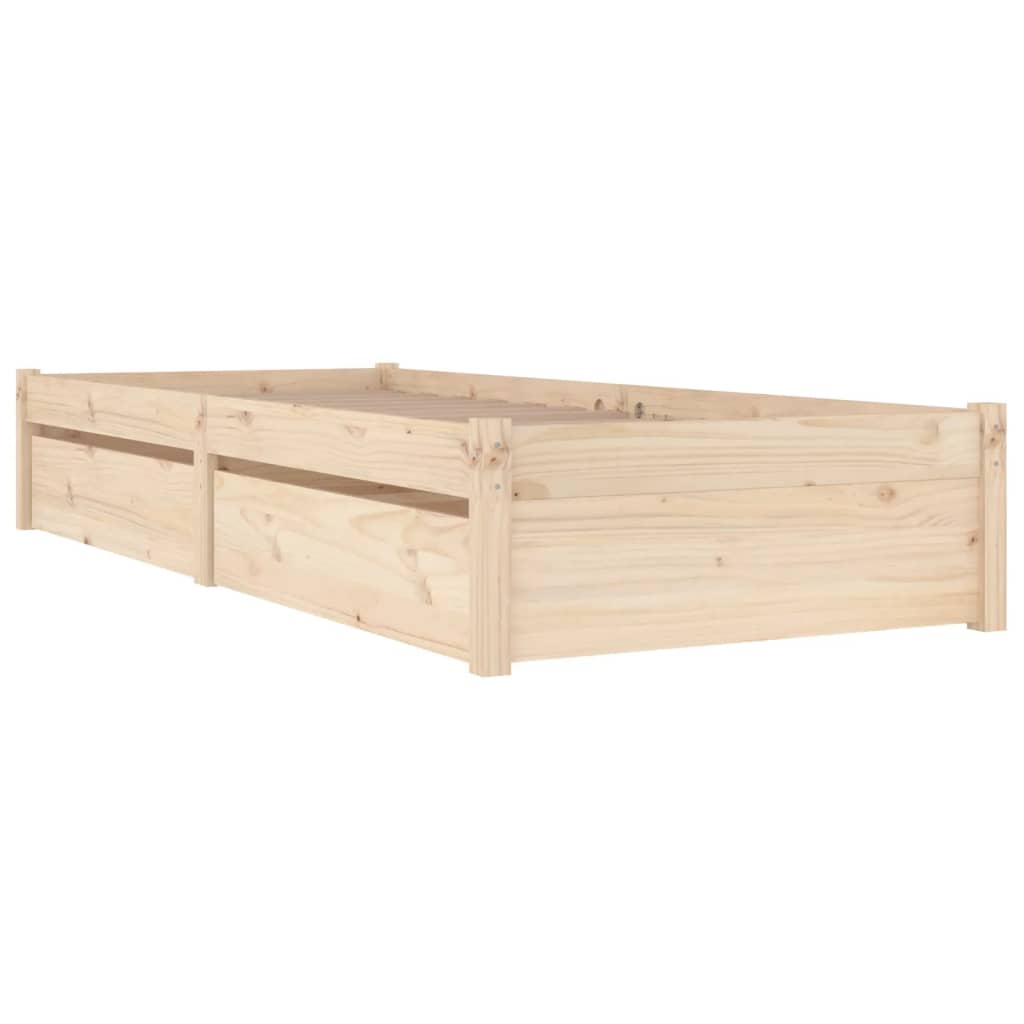 Bed Frame without Mattress with Drawers Small Single