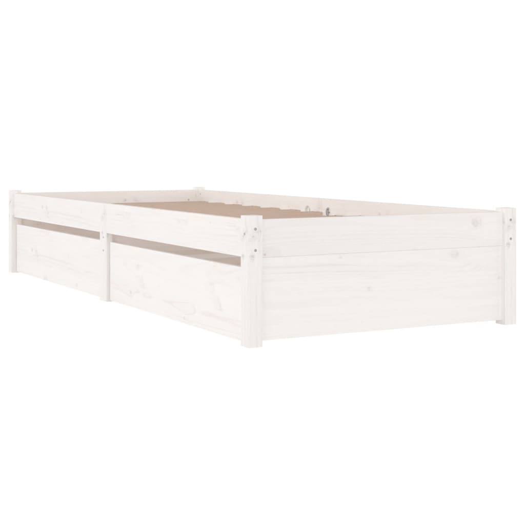3103464 vidaXL Bed Frame without Mattress with Drawers White 90x200 cm (814935+814985)