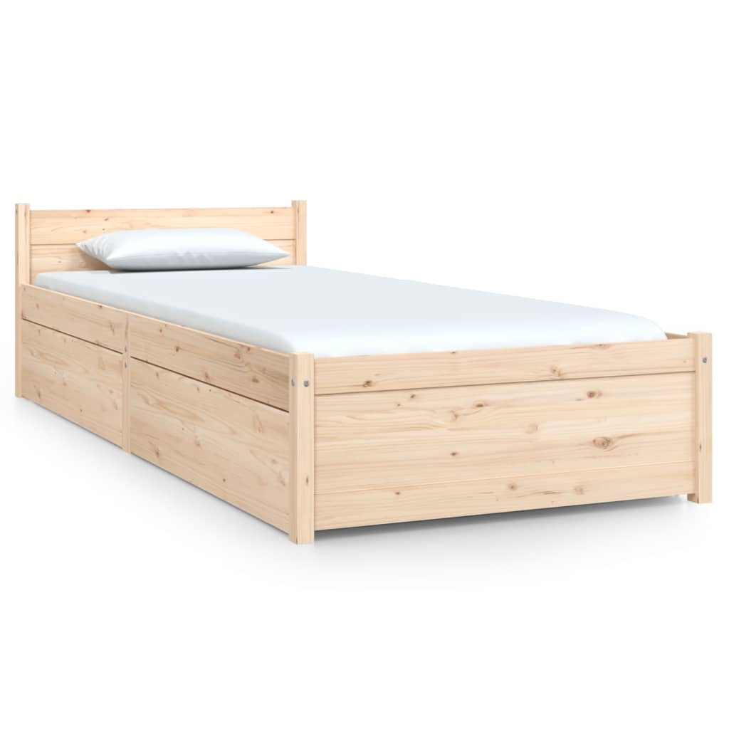 Bed Frame without Mattress with Drawers Small Single