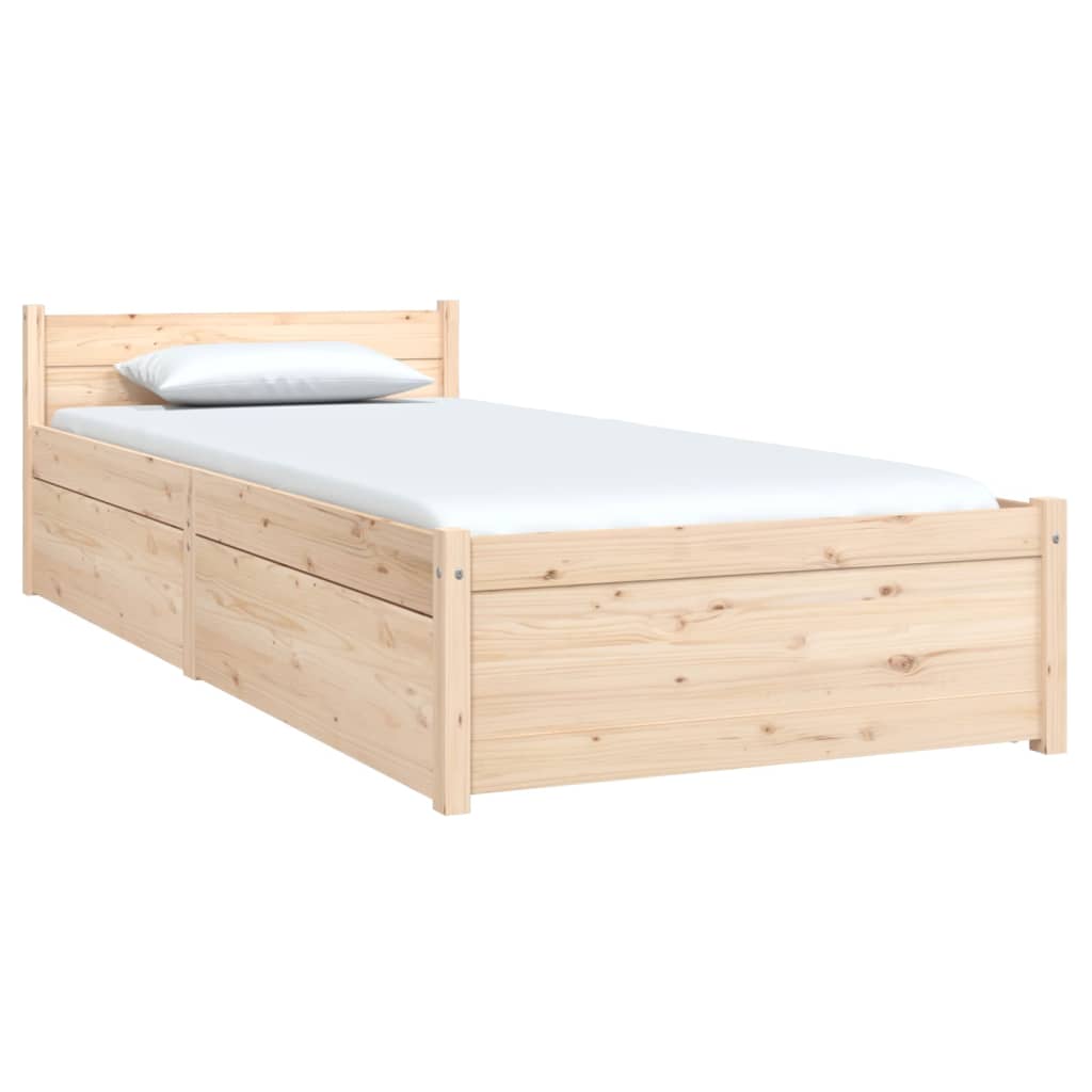 Bed Frame without Mattress with Drawers Small Single