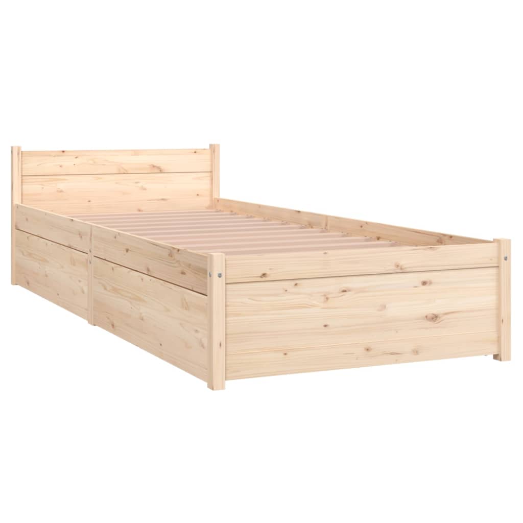 Bed Frame without Mattress with Drawers Small Single