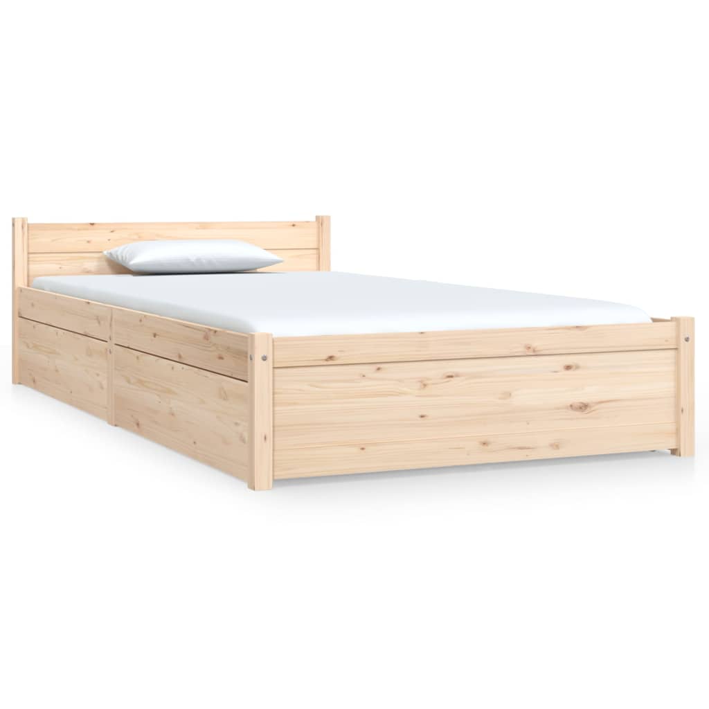 Bed Frame without Mattress with Drawers Single