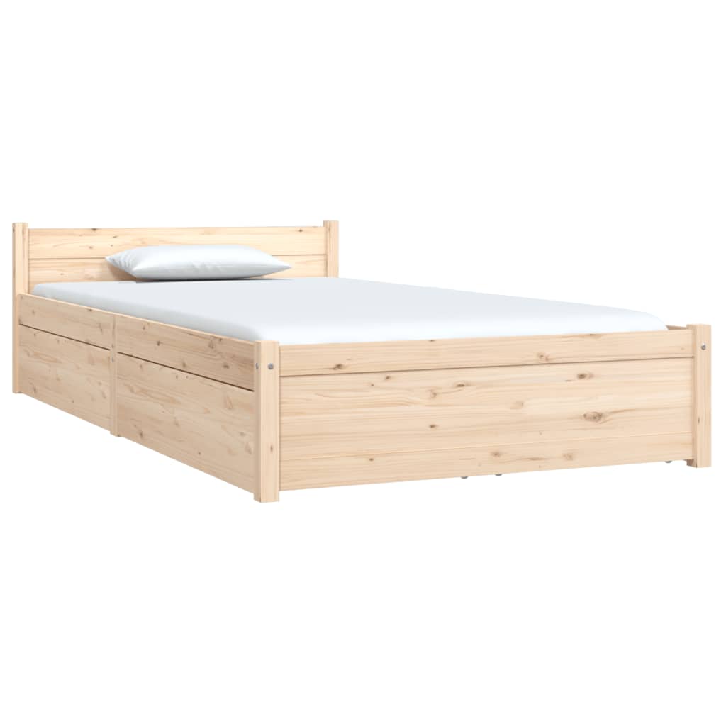 3103483 vidaXL Bed Frame without Mattress with Drawers 90x200 cm (815029+814984)